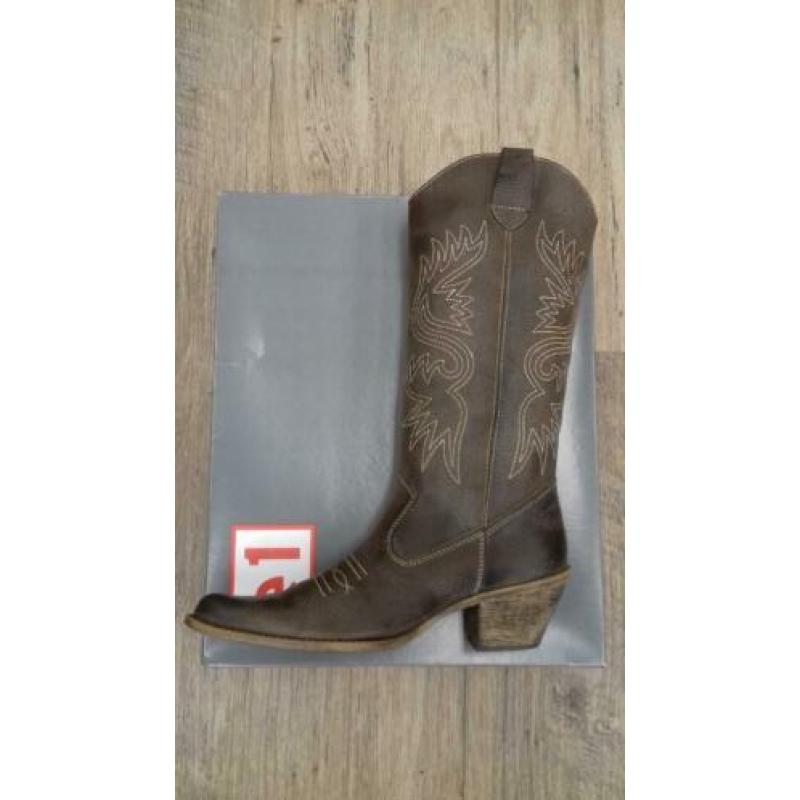 Nieuwe leren western/cowboy laarzen maat 37 € 30.00