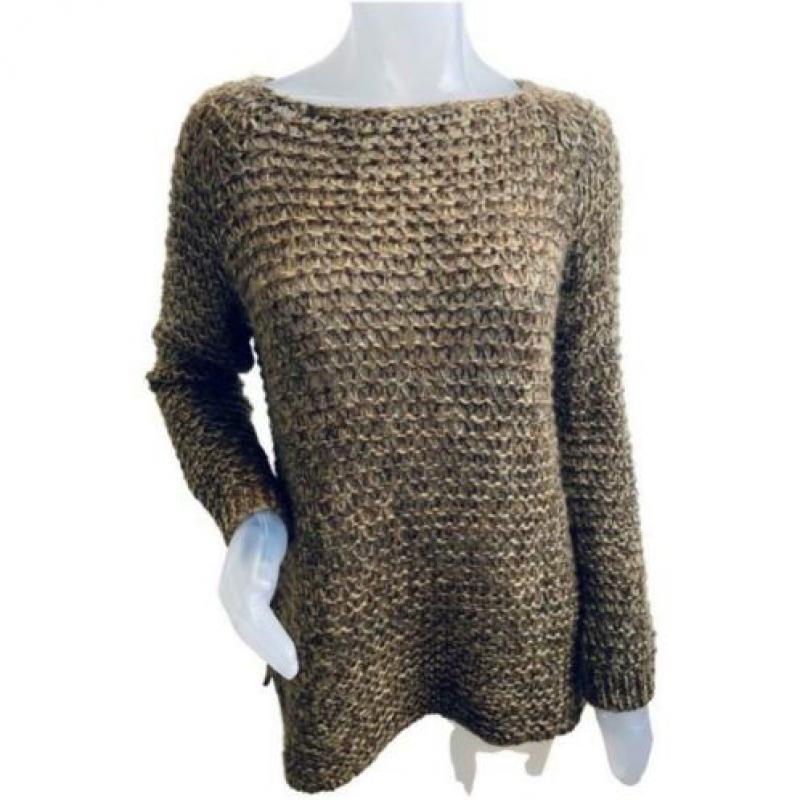 Twin-Set taupe / khaki gebreide pullover - 38