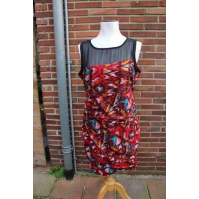 Jurk rood/ zwart Soho mt XL