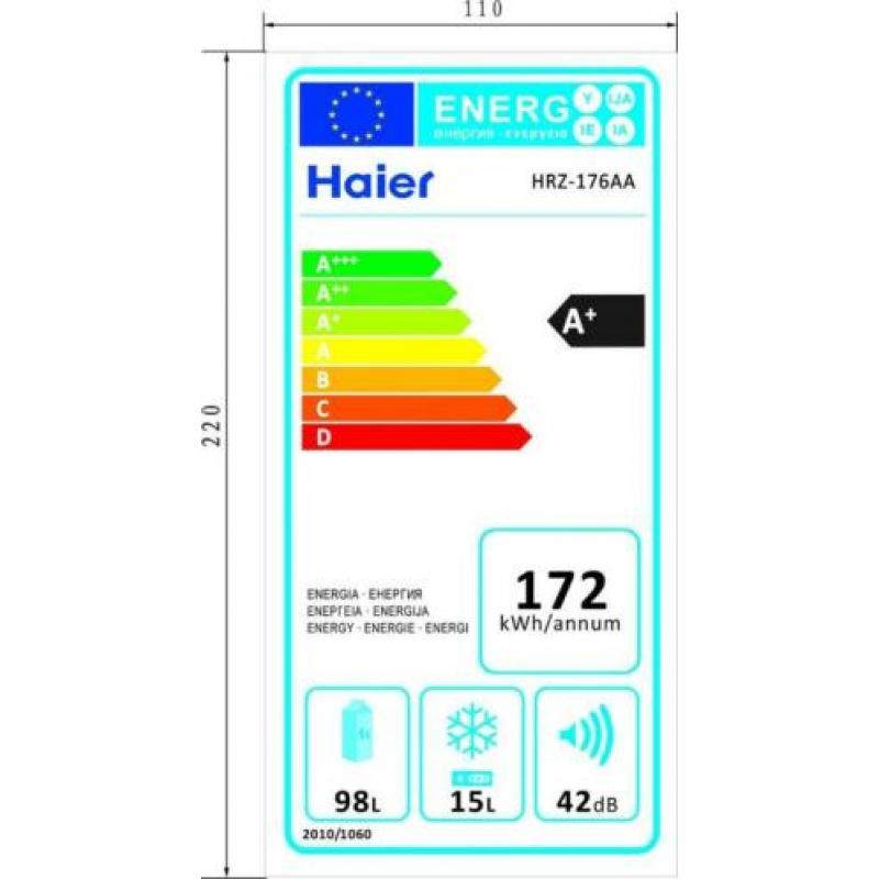 ZGAN Haier A+Tafelmodel koelkast met vriesvak werkt perfect