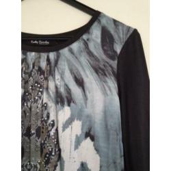 Betty barclay top blouse tuniek viscose blauw grijs 38 - 40