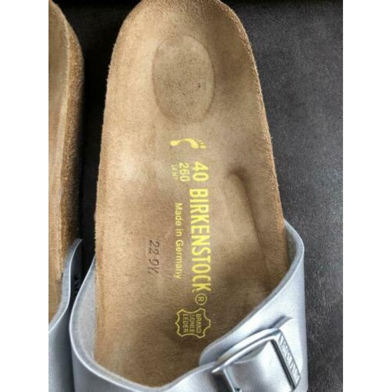 Birkenstock slippers zilver maat 40 nieuw