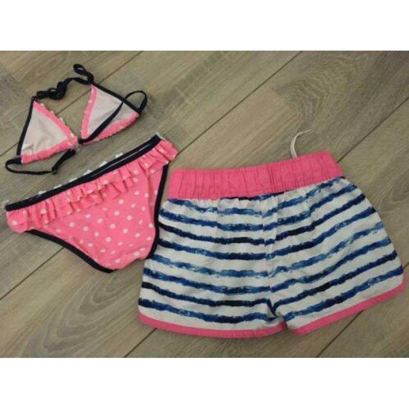 Bikini met zwembroek roze maat 134/140