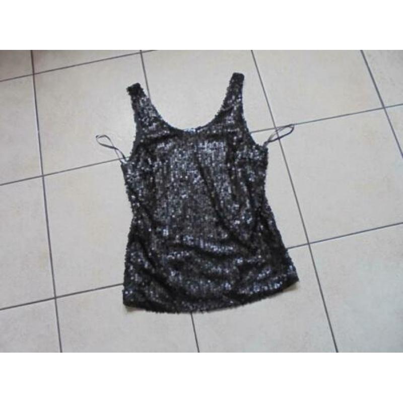 Vero Moda zwart strecht glitter top XS