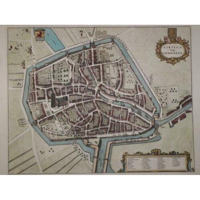 Zierikzee,antieke kopergravure 1660 Janssonius