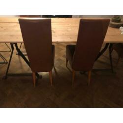 Eetkamerstoelen kalfsleer cognac 6x