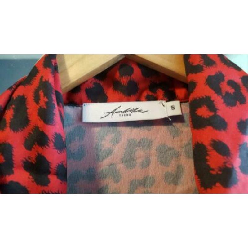 Dierenprint satijnen blouse mt S-M