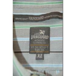 VANGUARD gestreept overhemd, shirt, grijs - blauw, Mt. XL