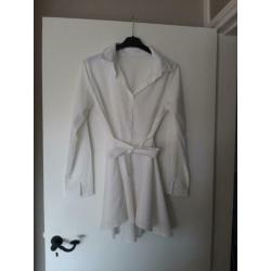 Sierlijke blouse tuniek peplum langere achterkant l 40 42