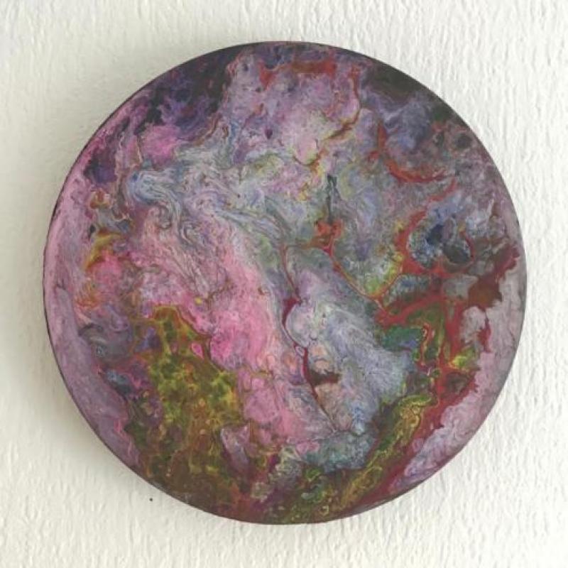 Stones and Planets schilderij acryl op hout 24 cm