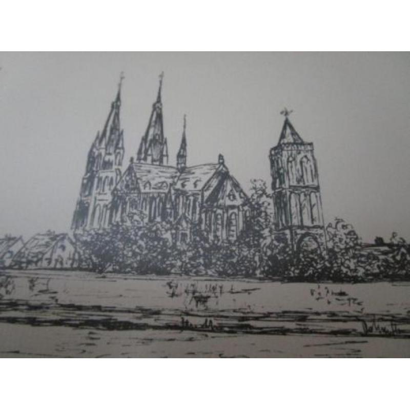 Tekening Martinus kerk in Cuijk