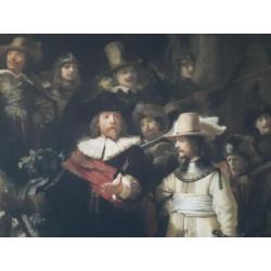 Rembrandt op doek met aluminium frame.