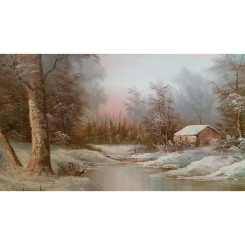 Schilderij winters landschap