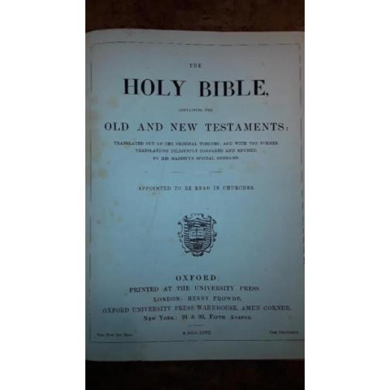 HOLY BIBLE containing OLD AND NEW TESTAMENTS translated