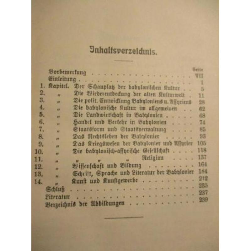 1913, Antiek Duits boek Die Kultur der Babylonier und Assyri