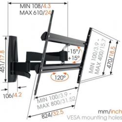 Vogels WALL 3450 zwart muurbeugels