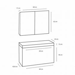 Badmeubelset Differnz The Collection 60x43x61 cm Zwart/Wi...