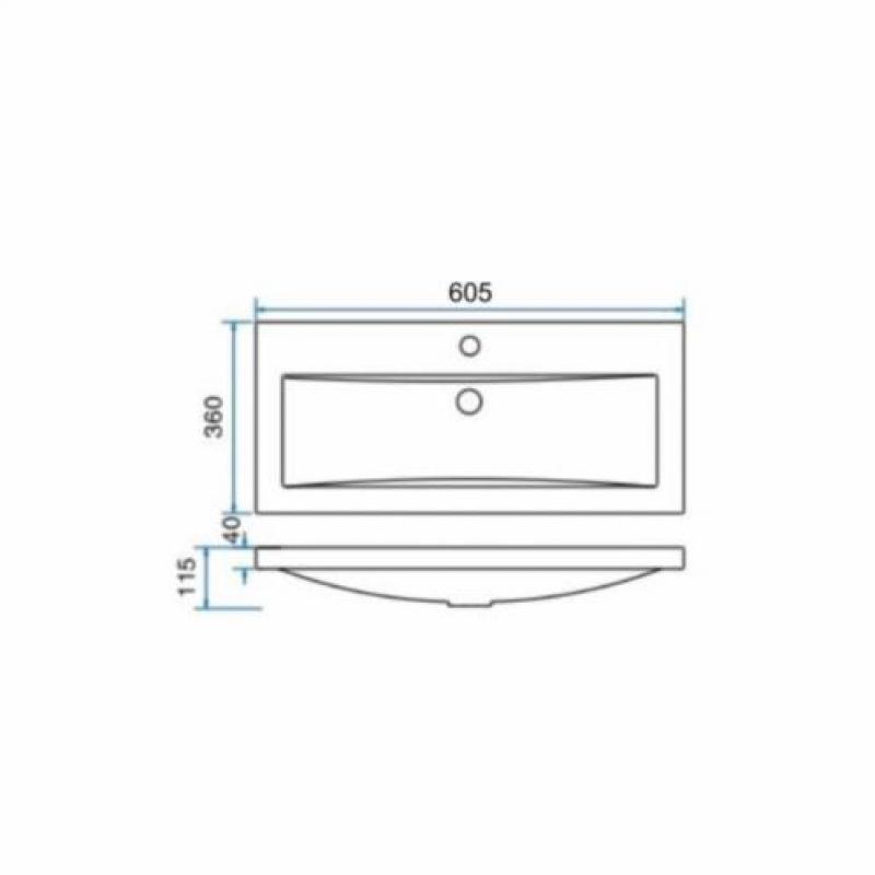 Badmeubel Set Extra Compact 60X36 Cm Hoogglans Wit