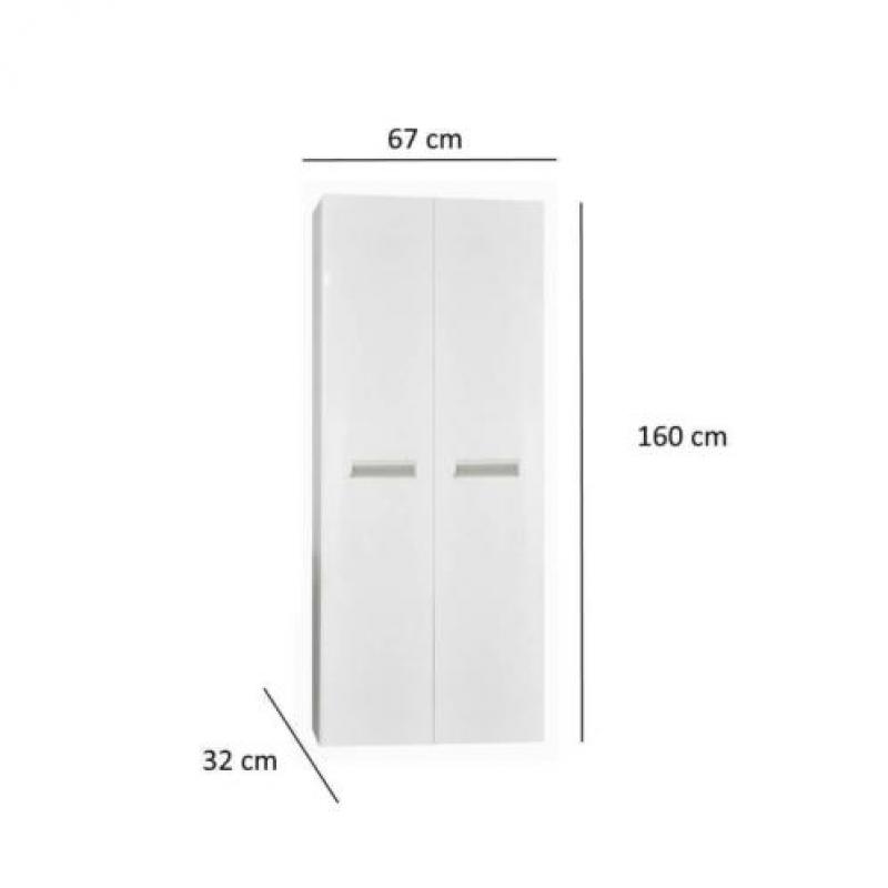 Kolomkast Sanicare Q2/Q3/Q8 2-Deurs Soft-Closing Alu Gree...