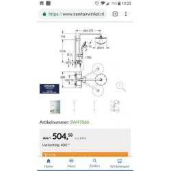 Grohe regendouche 21cm douchesysteem