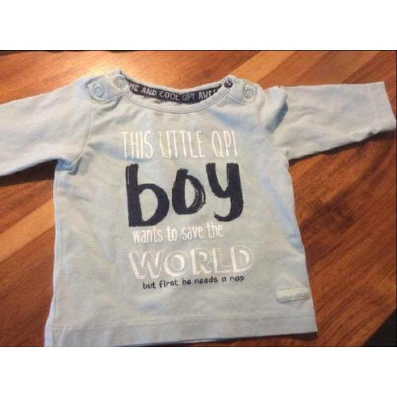 2 Quapi boy shirtjes longsleeves maat 50 tweeling J/J