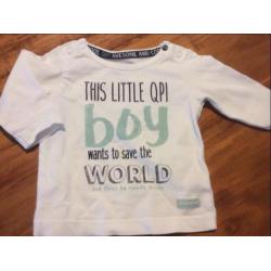 2 Quapi boy shirtjes longsleeves maat 50 tweeling J/J