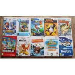 Diverse Wii Games met bijbehorende accessoires