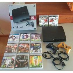 Nette PS3 - 320GB incl. Doos + 2 Controllers + 11 spellen